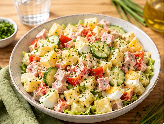 Salade façon piémontaise au jambon & tomate